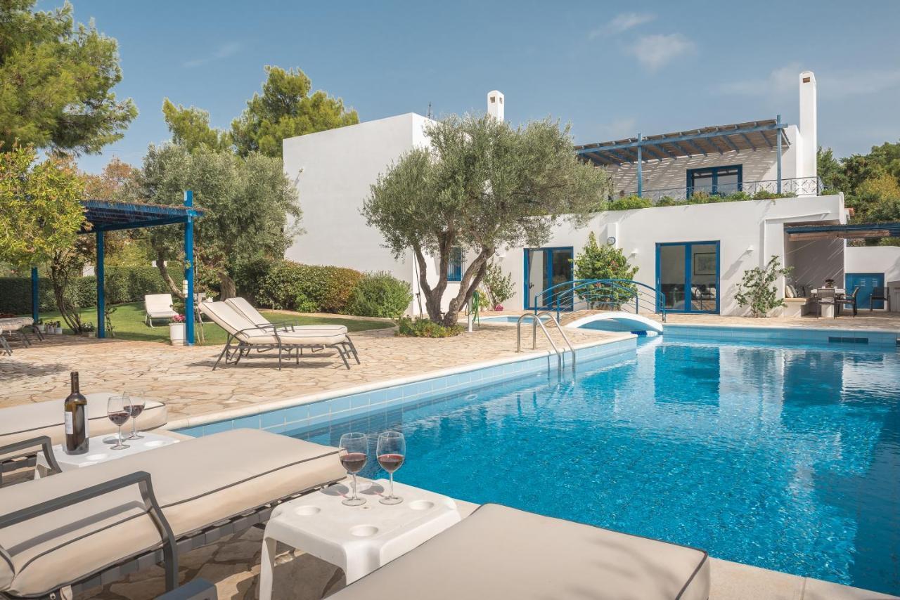 Summer Villa Pasiphae Private Pool - Bbq -Beach 2Min Sunion Eksteriør bilde