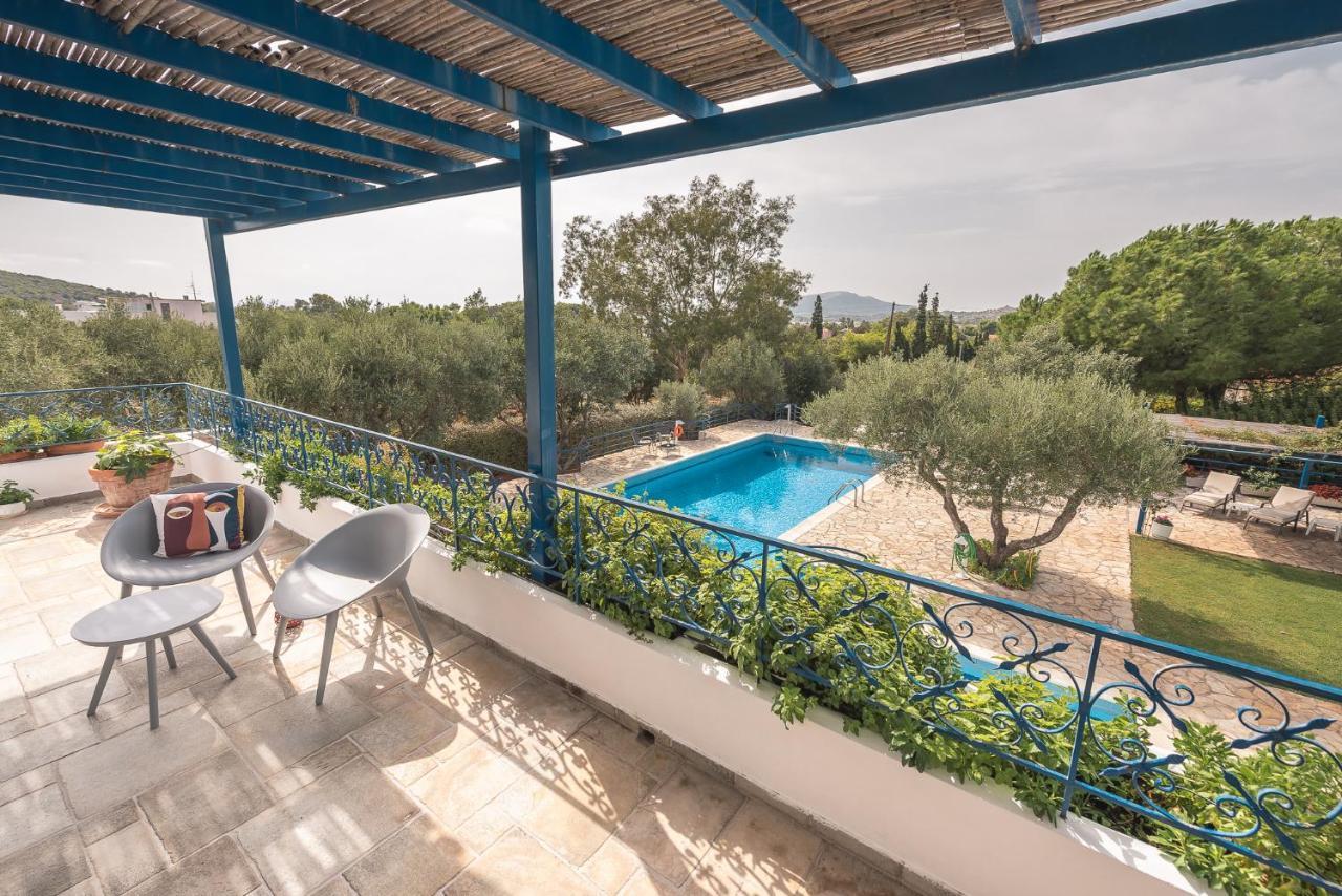 Summer Villa Pasiphae Private Pool - Bbq -Beach 2Min Sunion Eksteriør bilde
