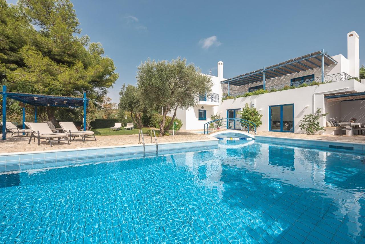 Summer Villa Pasiphae Private Pool - Bbq -Beach 2Min Sunion Eksteriør bilde
